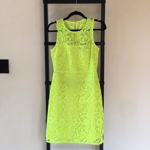 !!!!J. Crew Collection neon citrus lace sheath!!!!